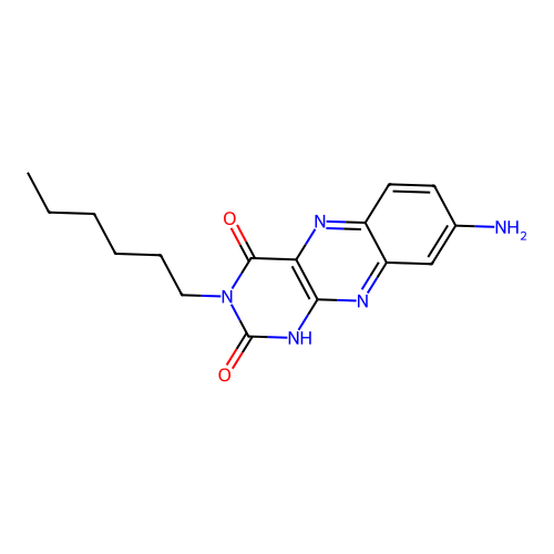 8-Amino-3-hexyl-1H-benzo[g]pteridine-2,4-dione structure