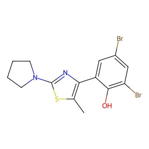 4,6-Dibromo-2-(5-methyl-2-pyrrolidinyl(1,3-thiazol-4-yl))phenol structure
