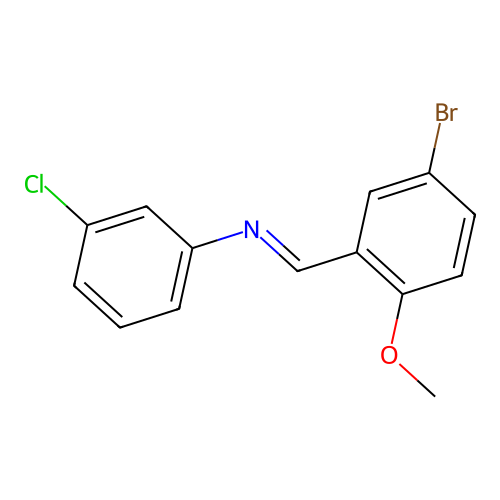 N-(5-bromo-2-methoxybenzylidene)-N-(3-chlorophenyl)amine structure
