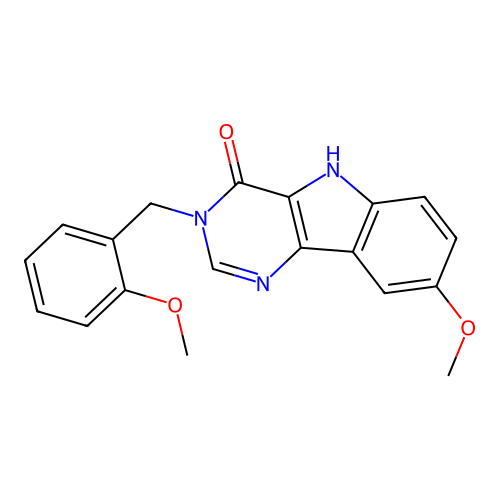 8-methoxy-3-(2-methoxybenzyl)-3H-pyrimido[5,4-b]indol-4(5H)-one structure