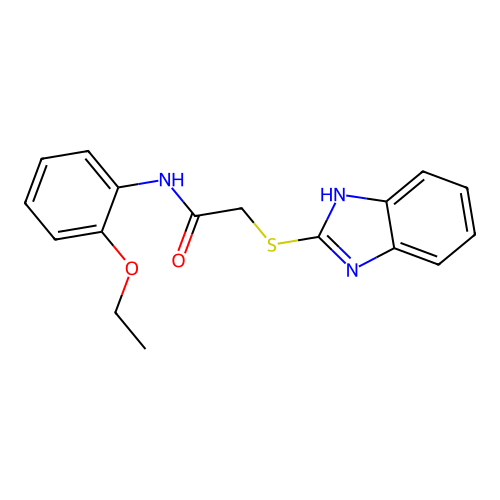2-(1H-benzimidazol-2-ylsulfanyl)-N-(2-ethoxyphenyl)acetamide structure