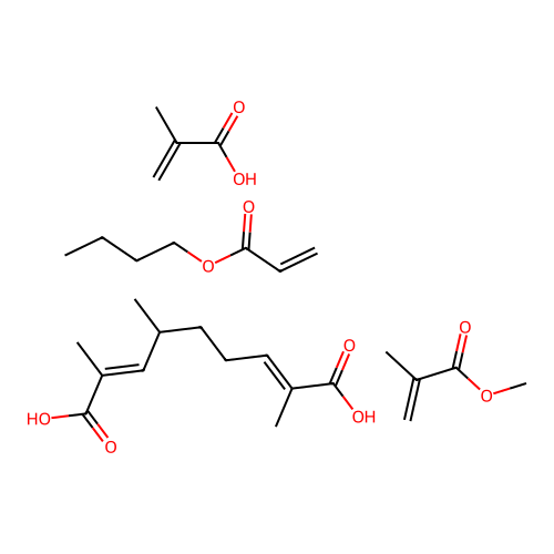 (C12-H18-O4.C7-H12-O2.C5-H8-O2.C4-H6-O2)x- structure