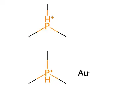 Gold;bis(trimethylphosphanium) structure