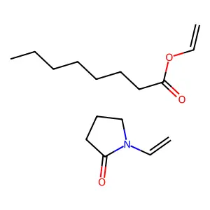 Ethenyl octanoate-1-ethenylpyrrolidin-2-one(1:1) structure