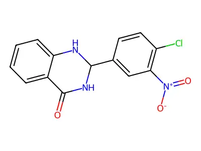 2-(4-chloro-3-nitrophenyl)-2,3-dihydro-1H-quinazolin-4-one structure