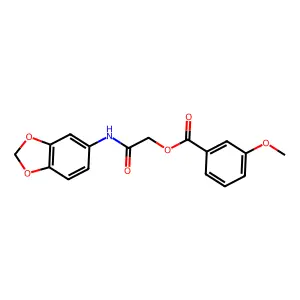 [2-(1,3-Benzodioxol-5-ylamino)-2-oxoethyl] 3-methoxybenzoate structure
