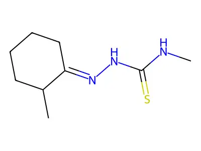 Hydrazinecarbothioamide, N-methyl-2-(2-methylcyclohexylidene)- structure