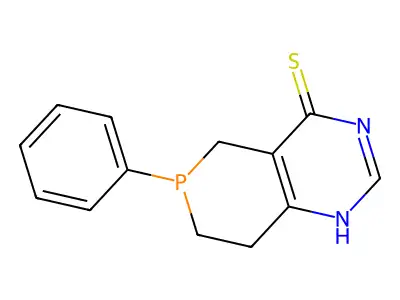 6-phenyl-7,8-dihydro-5H-phosphinino[3,4-e]pyrimidine-4-thiol structure
