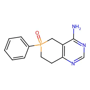 6-oxo-6-phenyl-7,8-dihydro-5H-phosphinino[4,3-d]pyrimidin-4-amine structure
