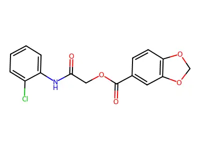 [2-(2-Chloroanilino)-2-oxoethyl] 1,3-benzodioxole-5-carboxylate structure