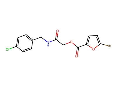 [2-[(4-Chlorophenyl)methylamino]-2-oxoethyl] 5-bromofuran-2-carboxylate structure