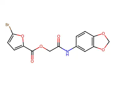 [(2H-1,3-benzodioxol-5-yl)carbamoyl]methyl 5-bromofuran-2-carboxylate structure