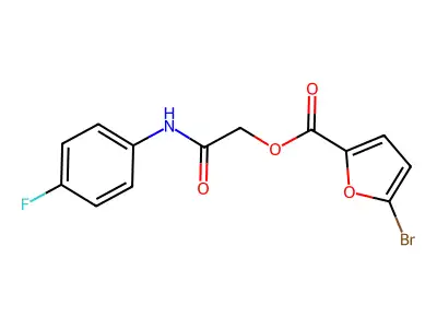 [2-(4-Fluoroanilino)-2-oxoethyl] 5-bromofuran-2-carboxylate structure