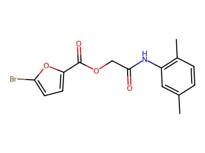 [(2,5-Dimethylphenyl)carbamoyl]methyl 5-bromofuran-2-carboxylate structure
