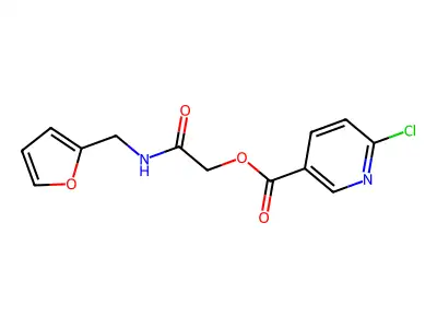[N-(2-furylmethyl)carbamoyl]methyl 6-chloropyridine-3-carboxylate structure