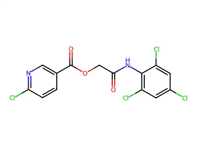 [(2,4,6-Trichlorophenyl)carbamoyl]methyl 6-chloropyridine-3-carboxylate structure