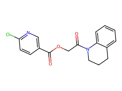 [2-(3,4-dihydro-2H-quinolin-1-yl)-2-oxoethyl] 6-chloropyridine-3-carboxylate structure