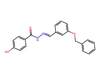 4-hydroxy-N-[(3-phenylmethoxyphenyl)methylideneamino]benzamide structure