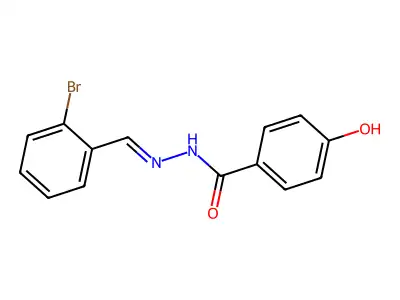 N-[(E)-(2-bromophenyl)methylideneamino]-4-hydroxybenzamide structure