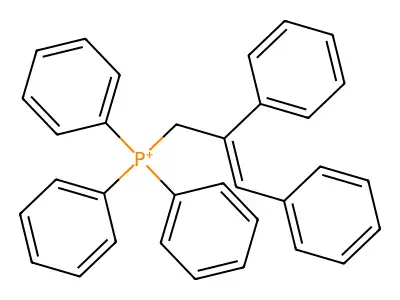 2,3-Diphenylprop-2-enyl(triphenyl)phosphanium structure