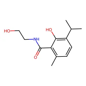p-Cymene-2-carboxamide, 3-hydroxy-N-(2-hydroxyethyl)- structure