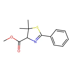 Methyl 5,5-dimethyl-2-phenyl-4,5-dihydro-1,3-thiazole-4-carboxylate structure