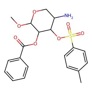 Methyl 4-amino-2-o-benzoyl-4-deoxy-3-o-[(4-methylphenyl)sulfonyl]pentopyranoside structure