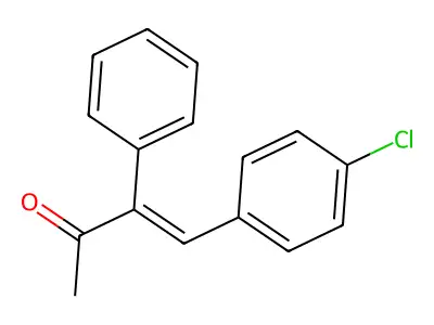 (E)-4-(4-chlorophenyl)-3-phenylbut-3-en-2-one structure