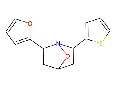 2-(2-Furanyl)-6-(2-thienyl)-7-oxa-1-azabicyclo[2.2.1]heptane structure