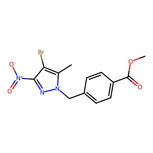Methyl 4-[(4-bromo-5-methyl-3-nitropyrazol-1-yl)methyl]benzoate structure