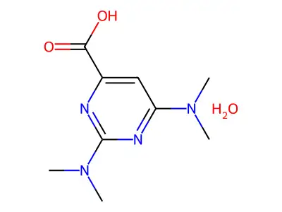 2,4-Bis(dimethylamino)pyrimidine-6-carboxylic acid monohydrate structure