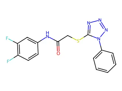 N-(3,4-difluorophenyl)-2-[(1-phenyl-1H-tetrazol-5-yl)sulfanyl]acetamide structure