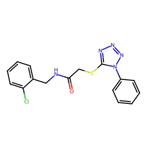 N-(2-chlorobenzyl)-2-[(1-phenyl-1H-tetrazol-5-yl)sulfanyl]acetamide structure