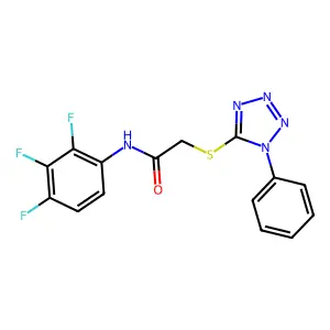 2-(1-phenyltetrazol-5-yl)sulfanyl-N-(2,3,4-trifluorophenyl)acetamide structure