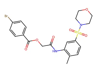 [2-(2-Methyl-5-morpholin-4-ylsulfonylanilino)-2-oxoethyl] 4-bromobenzoate structure