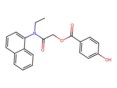 [2-[Ethyl(naphthalen-1-yl)amino]-2-oxoethyl] 4-hydroxybenzoate structure
