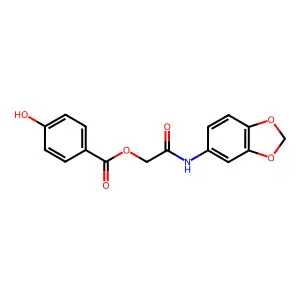 [2-(1,3-Benzodioxol-5-ylamino)-2-oxoethyl] 4-hydroxybenzoate structure