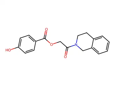 [2-(3,4-dihydro-1H-isoquinolin-2-yl)-2-oxoethyl] 4-hydroxybenzoate structure