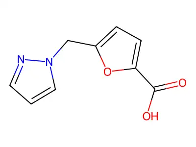 5-Pyrazol-1-ylmethyl-furan-2-carboxylic acid structure