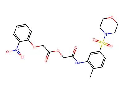 [2-(2-methyl-5-morpholin-4-ylsulfonylanilino)-2-oxoethyl] 2-(2-nitrophenoxy)acetate structure