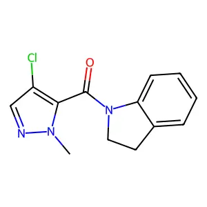 (4-Chloro-2-methylpyrazol-3-yl)-(2,3-dihydroindol-1-yl)methanone structure