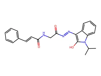 N-(2-((Z)-2-(1-isopropyl-2-oxoindolin-3-ylidene)hydrazinyl)-2-oxoethyl)cinnamamide structure
