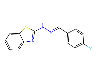 N-[(4-fluorophenyl)methylideneamino]-1,3-benzothiazol-2-amine structure