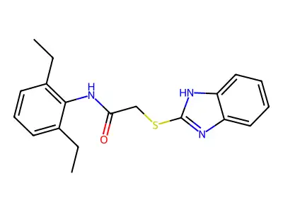 2-(1H-benzimidazol-2-ylsulfanyl)-N-(2,6-diethylphenyl)acetamide structure
