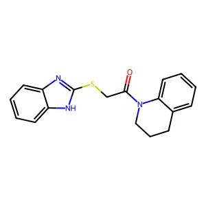 2-(1H-benzimidazol-2-ylsulfanyl)-1-(3,4-dihydroquinolin-1(2H)-yl)ethanone structure