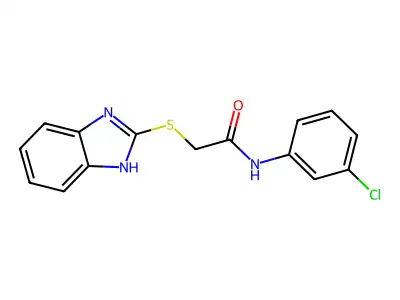 2-(1H-benzimidazol-2-ylsulfanyl)-N-(3-chlorophenyl)acetamide structure