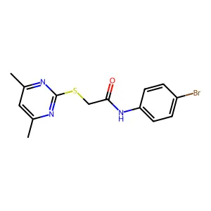 N-(4-bromophenyl)-2-(4,6-dimethylpyrimidin-2-yl)sulfanylacetamide structure