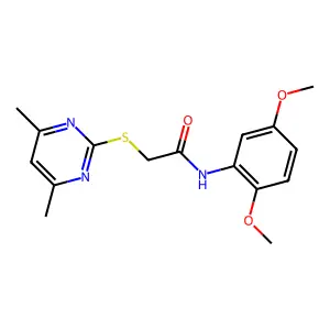 N-(2,5-dimethoxyphenyl)-2-[(4,6-dimethylpyrimidin-2-yl)sulfanyl]acetamide structure