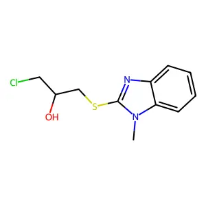 2-Propanol, 1-chloro-3-((1-methyl-1H-benzimidazol-2-yl)thio)- structure