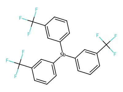 Tris(3-(trifluoromethyl)phenyl)antimony structure